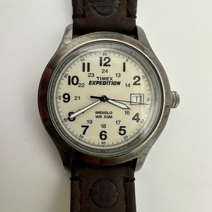 Timex Expedition Indiglo Men’s Sport Adventure Watch Leather Strap WR 50M